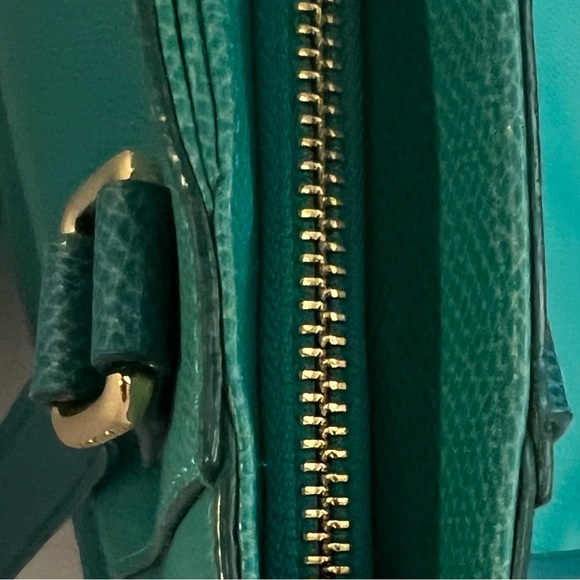 Vera Bradley Teal Pebbled Leather Tote - Picture 6 of 11